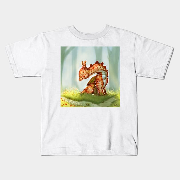 Dino-dragon Kids T-Shirt by Artofokan